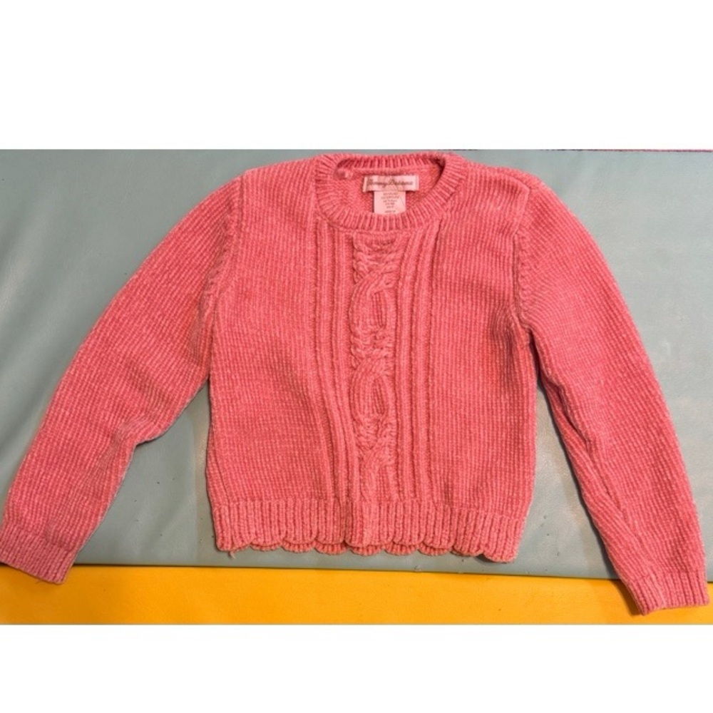 Tommy Bahama Girls Pink Cropped Cable Knit Sweater. Size 5/6.